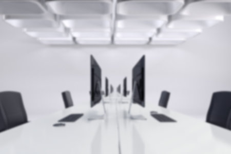 Computer graphic image of desktop pc on desk at office