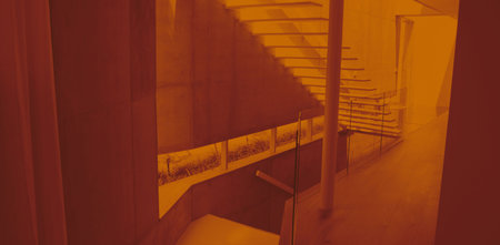 Close-up of staircase in modern office