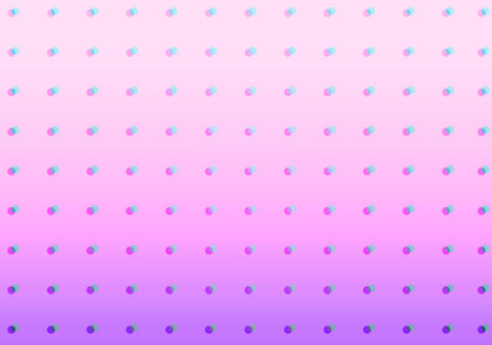 Full frame shot of blue dots against pink background, copy space. In a row, pattern, advertisement,...