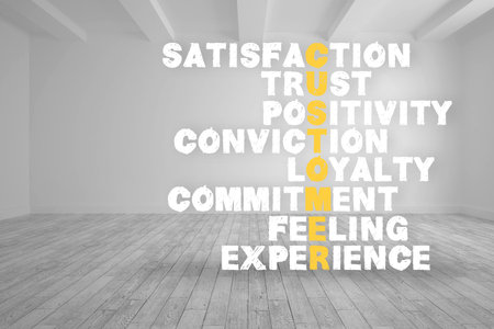 Customer terms written in bright roomの写真素材