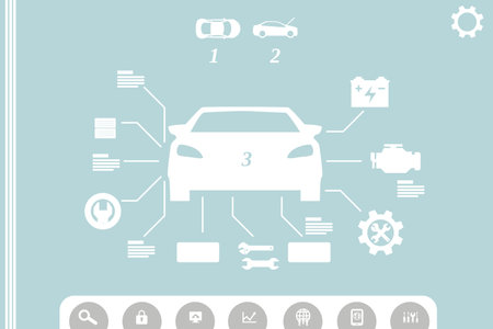 Students spinning globe in classroom and learning geography as network overlay fading inの写真素材