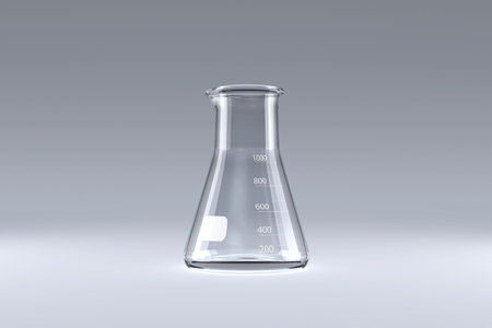 Close-up of laboratory flask with chemical solution