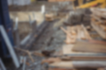 Wooden planks at construction site