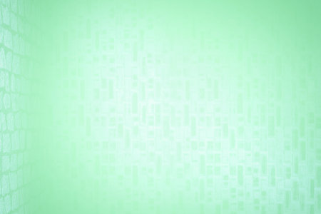 Single mosaic-patterned green wall surface is showing flat design with gradient vignette effect....
