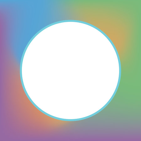 Composition of white circle over colorful background. Abstract backrgound, colour and pattern concept digitally generated image.の写真素材