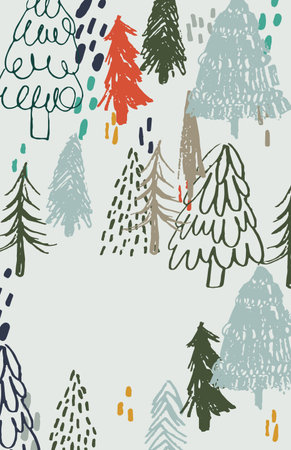 Various christmas tree during winter