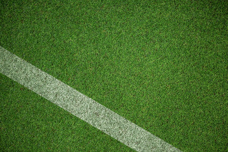 White painted diagonal line marking is being shown on dense grass turf flat design illustration. Athletic, sport, terrain, landscape, outdoor, natural, modernの写真素材