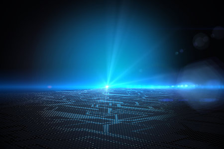 Circuit board on technical backgroundの写真素材