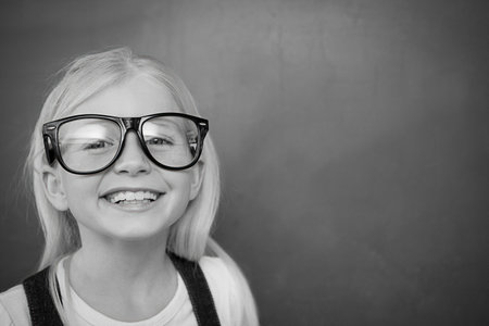 Schoolchild with blackboard