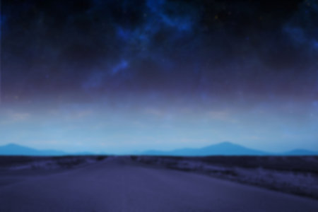 Scenic view of road against atmospheric skyの写真素材