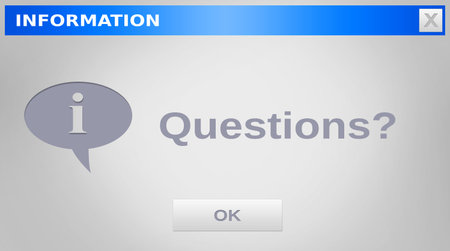 Image of question text and icon on grey background. Computing and communication concept digitally generated image.の写真素材