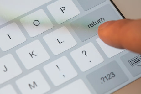 Finger typing on touchscreen keyboard