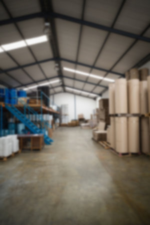Stacked products in distribution warehouse