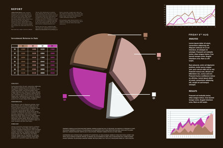 Digitally generated Business interface with graphs and dataの写真素材