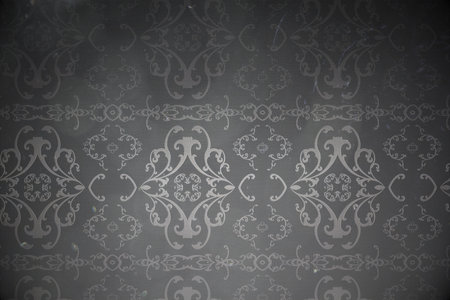 Digitally generated elegant patterned wallpaper in greyの写真素材