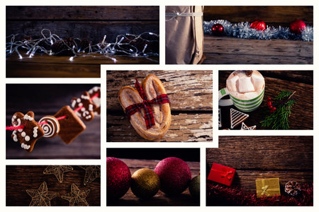 Gift and Christmas decorationの写真素材