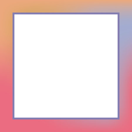 Image of white square with copy space on pink to yellow background. Colour and communication concept digitally generated image.の写真素材
