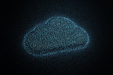 Composite image of cloud computing on black backgroundの写真素材