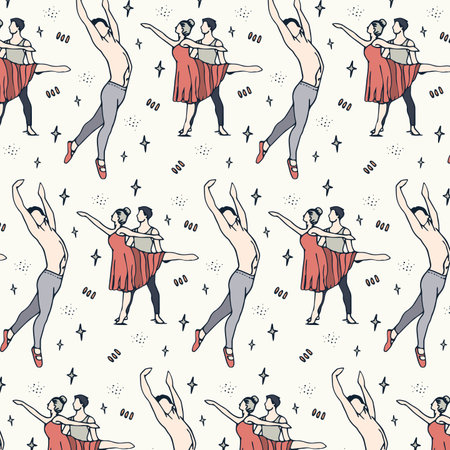 Image of dancing people with pattern on white background. Dance and communication concept digitally generated image.の写真素材