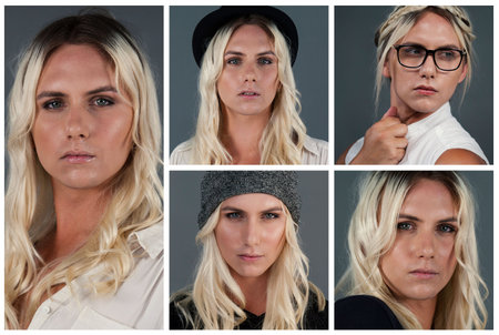 People collage portrait single 5の写真素材