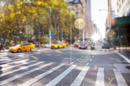 Blurry new york street the day lightの写真素材