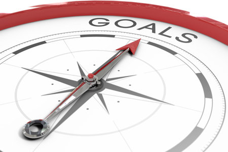 A Compass pointing to goalsの写真素材