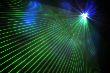 Digitally generated laser light background in green