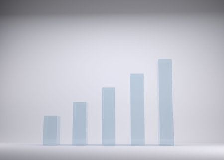 Abstract image of bar graph by wall