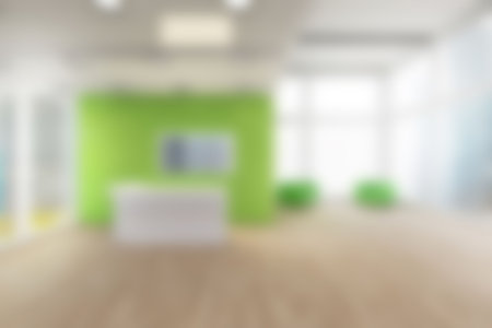Defocused image of hardwood floor at modern officeの写真素材