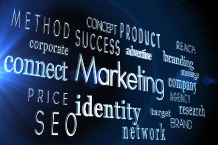 Marketing words on black backgroundの写真素材