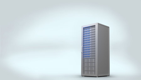 Digitally generated server towerの写真素材
