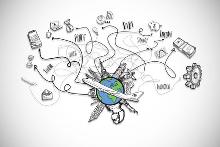 Global business illustrationの写真素材