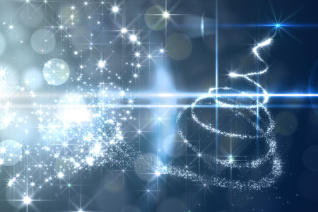 Digitally generated Glittering christmas tree design