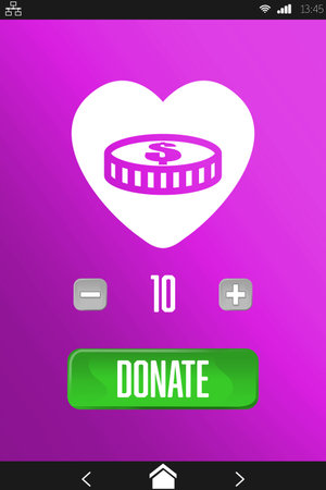 Vector icon of donation, Close-upの写真素材