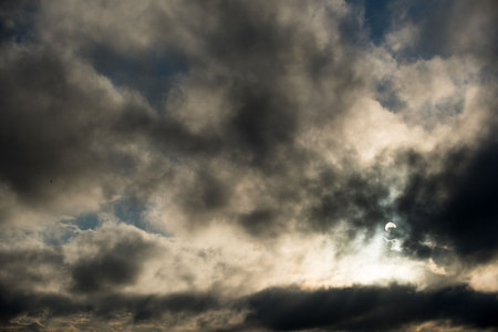 Full frame shot of cloudy sky during sunsetの写真素材