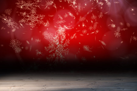 Shimmering light design over boards with copy spaceの写真素材