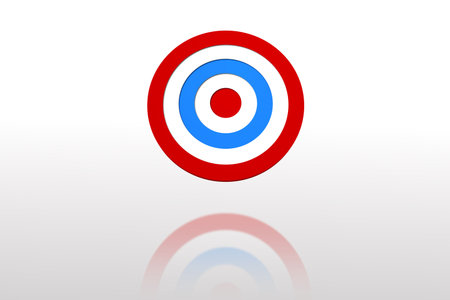 Digitally generated Blue and red targetの写真素材