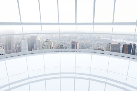 Modern room overlooking cityの写真素材