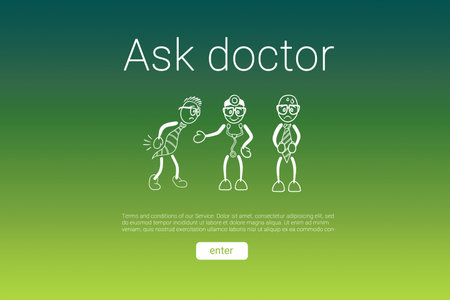 Graphic image of human representations with ask doctor textの写真素材