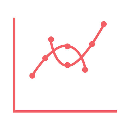 Close-up of line graph isolated against white backgroundの写真素材