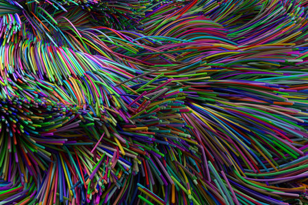 Full frame shot of colorful fiber opticの写真素材