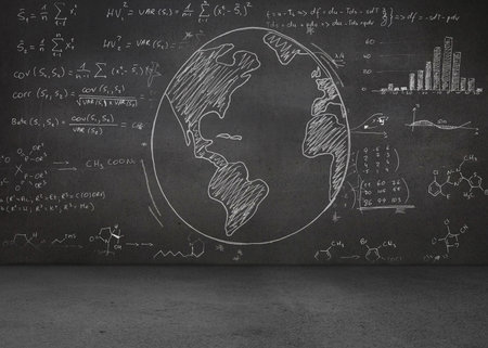 White graphics on black wallの写真素材