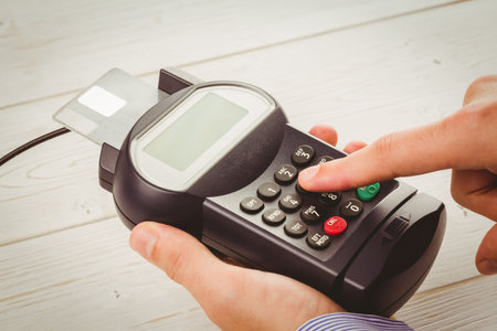 Man paying with credit card