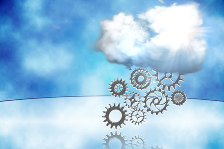 Cloud with cogs and wheelsの写真素材