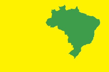 Green brazil outline on yellowの写真素材
