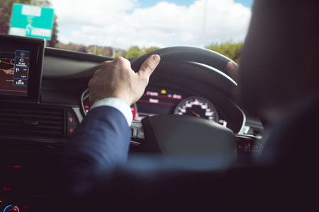 Close-up of steering wheel