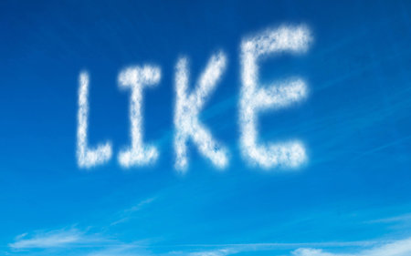 Like written in white in skyの写真素材