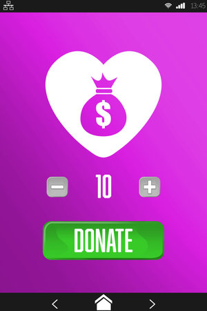 Vector icon of donation, Close-upの写真素材