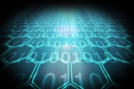 Black background with shiny hexagons