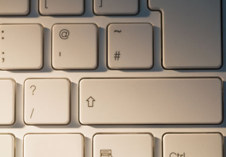 Overhead of white keyboard